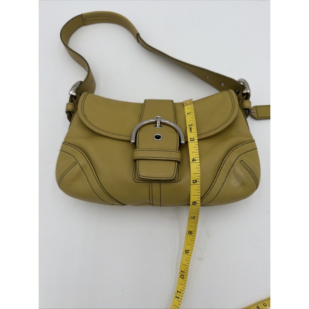 Rare Coach Vintage SMALL 9247 Lime Green Soho Y2K Leather Shoulder Bag - Picture 9 of 13